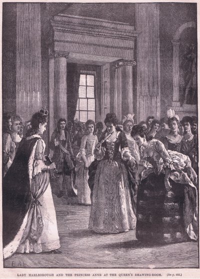 Lady Marlborough et la Princesse Anne au salon de la reine AD 1692 - Walter Stanley Paget